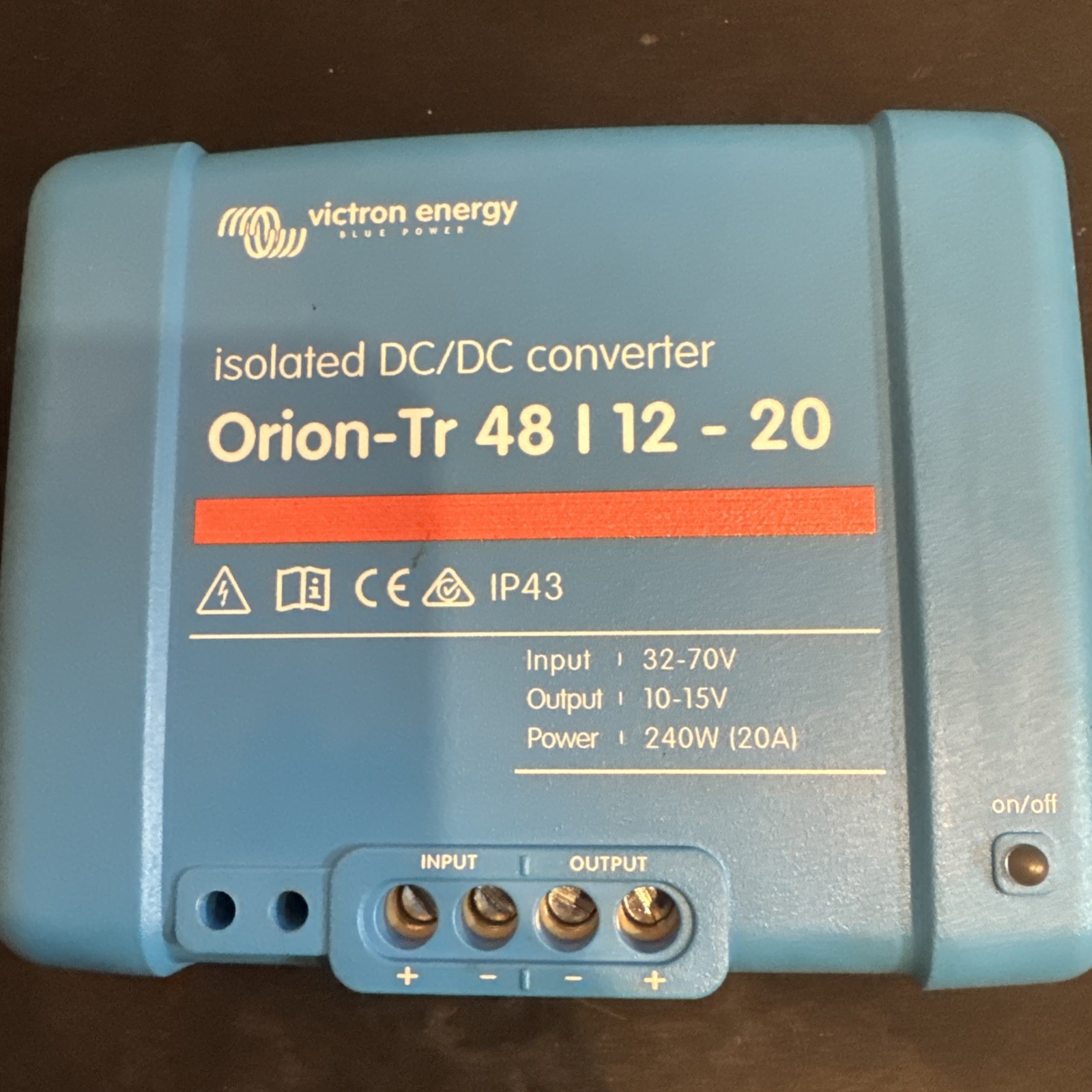 Victron Energy Orion-Tr IP43 48/12-Volt 20 amp 240-Watt Isolated DC-DC Converter