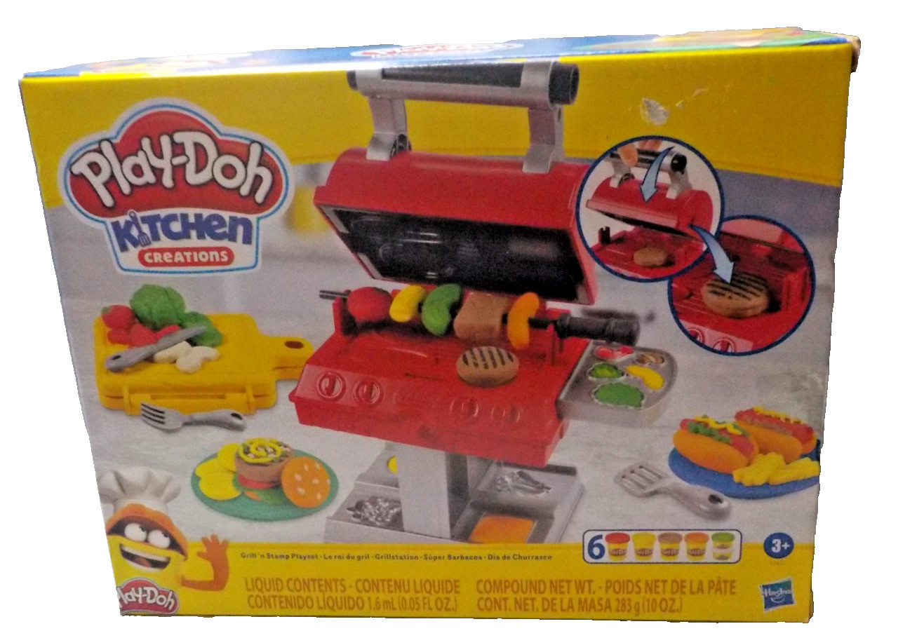 Play Doh Grill Set Multicolor Cooking Toy With Stamps And Molds For Kids