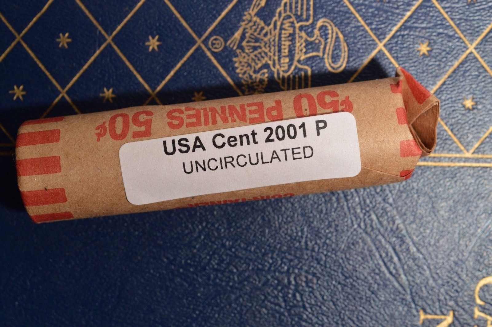 2001 P - USA Small Cents - UNCIRCULATED Roll from mint bag (50 coins)