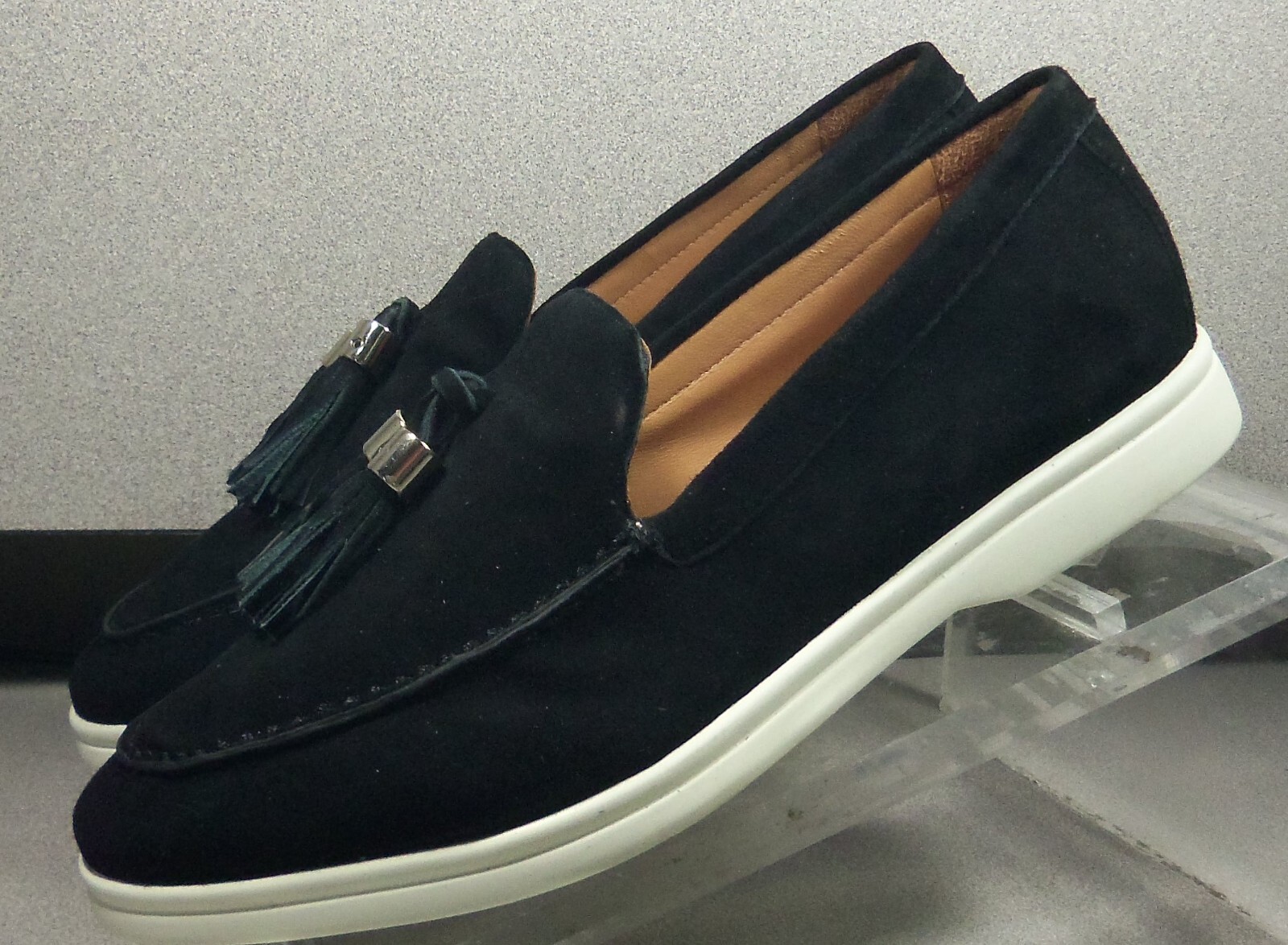 7814865 DARLENE BLACK LSP30 WOMEN'S SIZE 7 TASSEL LOAFER SUEDE JOHNSTON & MURPHY