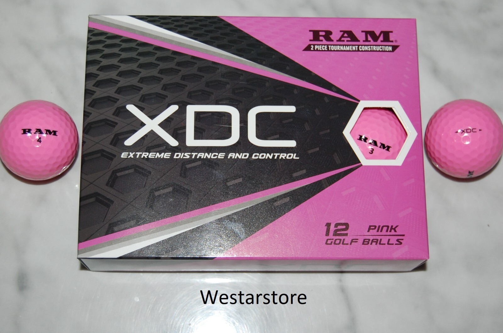 RAM  XDC Extreme Distance and Control 1 Dozen  PINK Golf Balls FREE 2 Dozen TEES