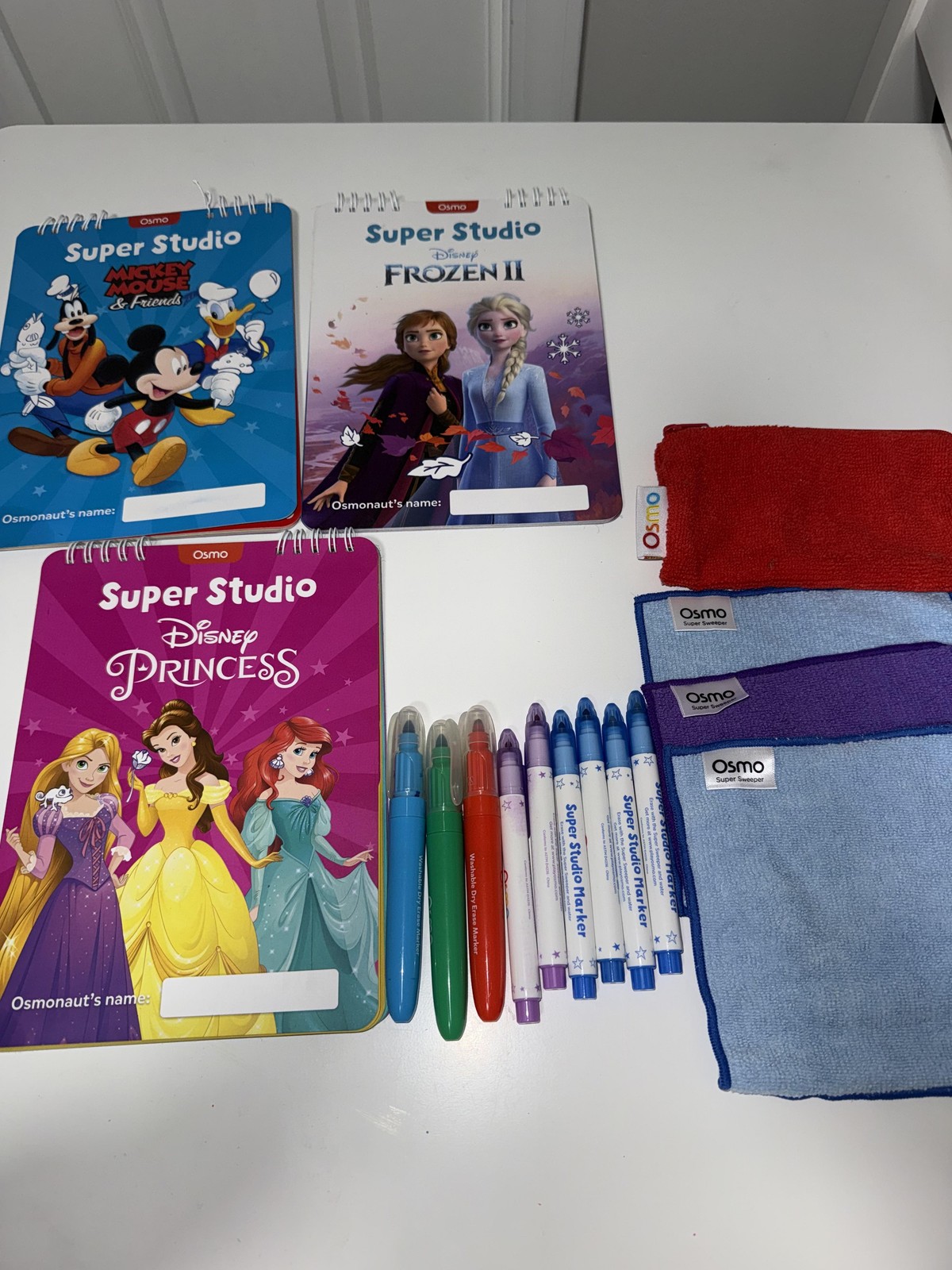 Osmo Super Studio Disney Activity Set Kids Markers Notebooks Cloths Bundle