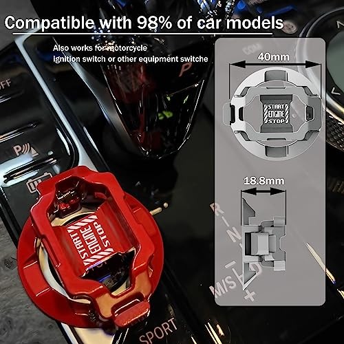 Push Start Button Cover Press Car Engine Stop to Ignition Press-A-Red-Word