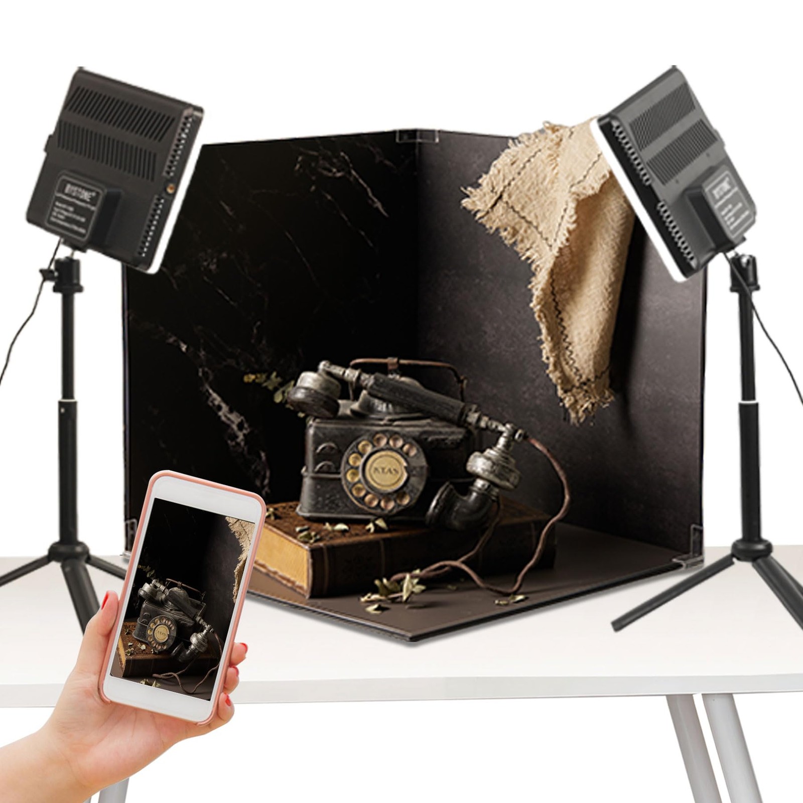 Upgrade Light Box Photography,Portable Photo Studio 16x16 inch Professional S...