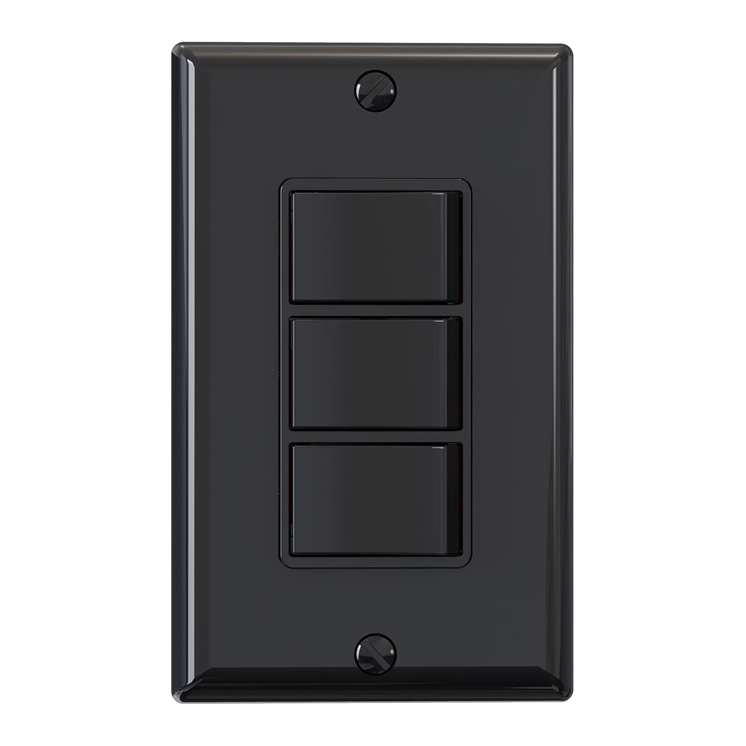 Decorator Triple Rocker Light Switch Electrical Three Single Pole Paddle Switch