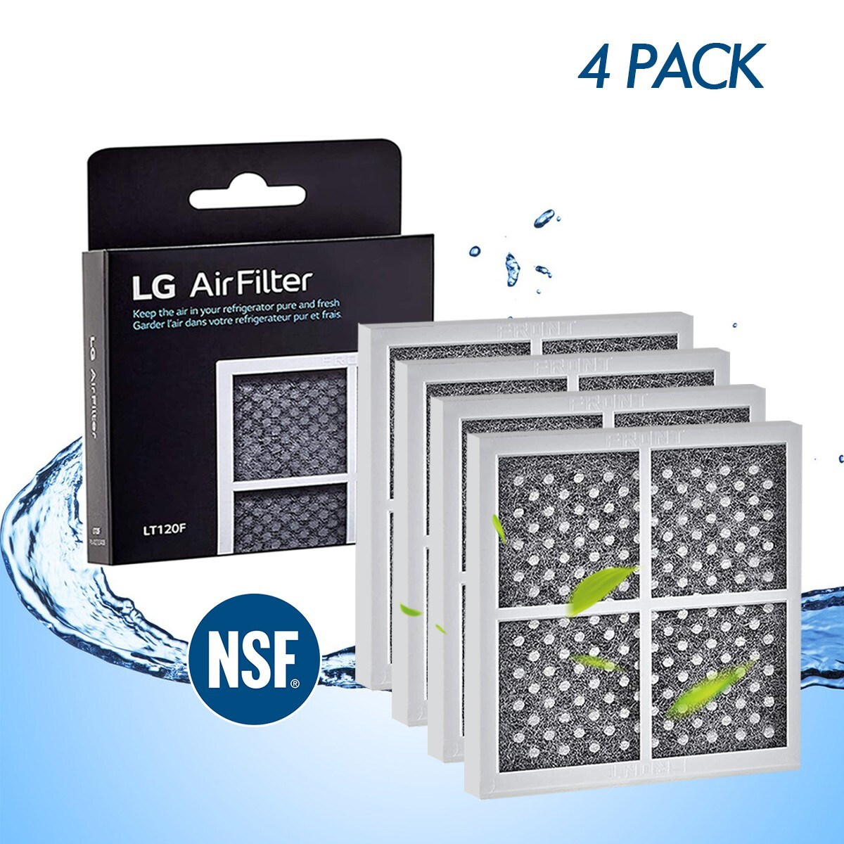 4 Pack LG LT120F Fresh Air 6 Month Replacement Refrigerator Air Filter USA NEW