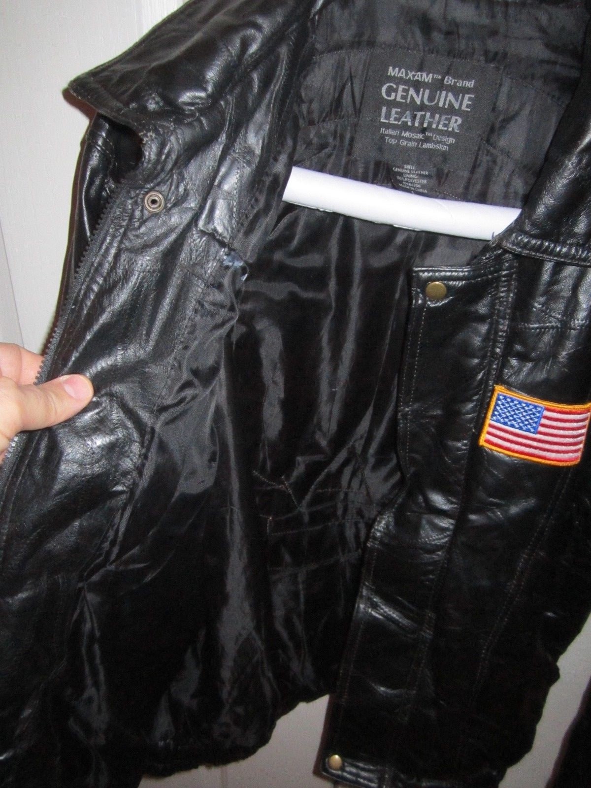 U.S. AIR FORCE DEFENDING FREEDOM SUPPORT OUR TROOPS LEATHER JACKET SIZE LARGE