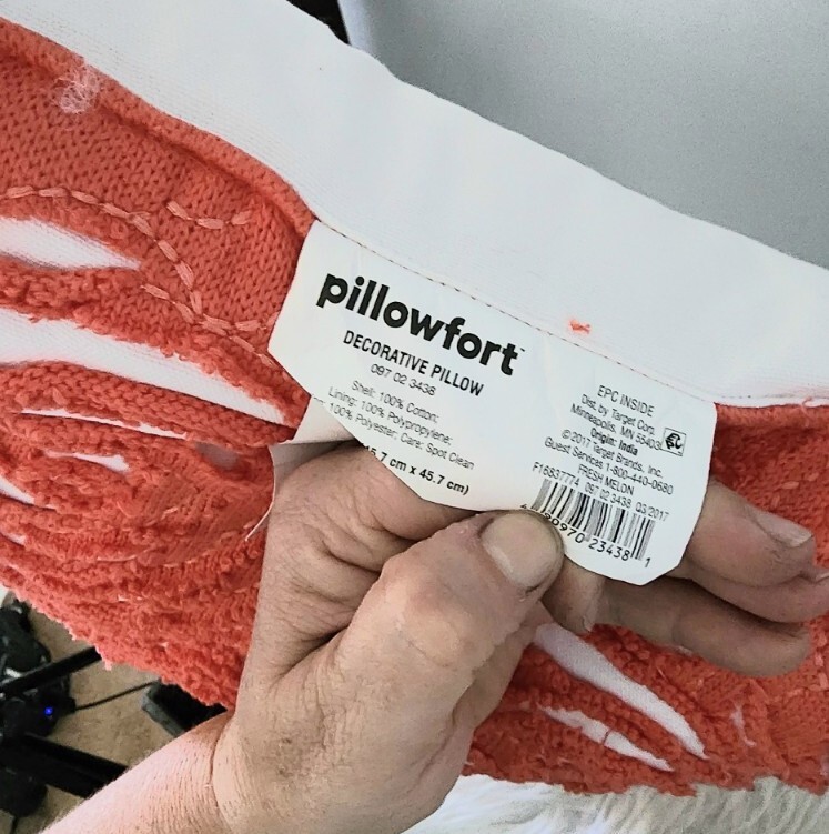 Pillowfort accent pillow coral color
