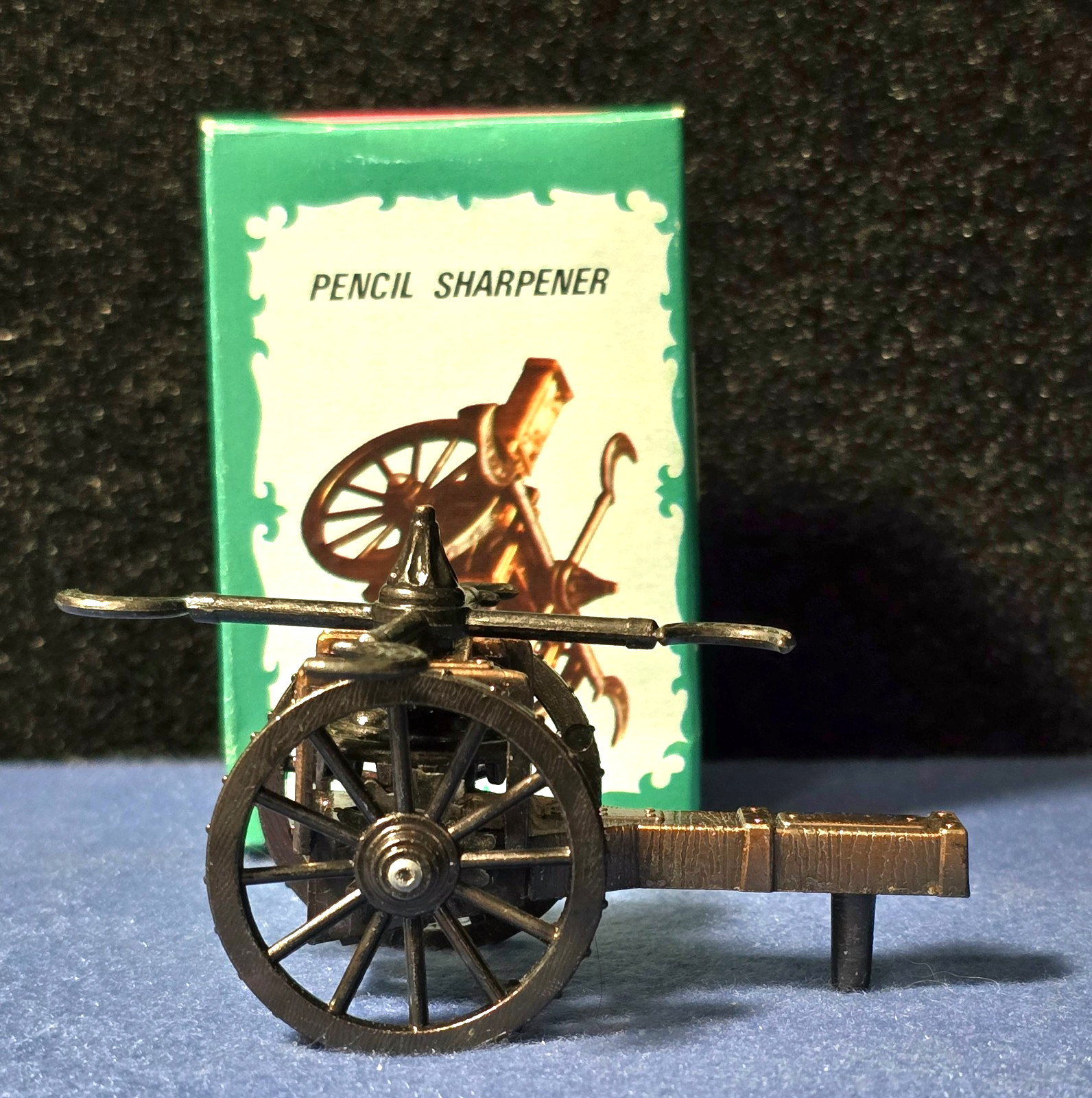 Vintage NOS Die Cast Siege Catapult Style Pencil Sharpener in Box