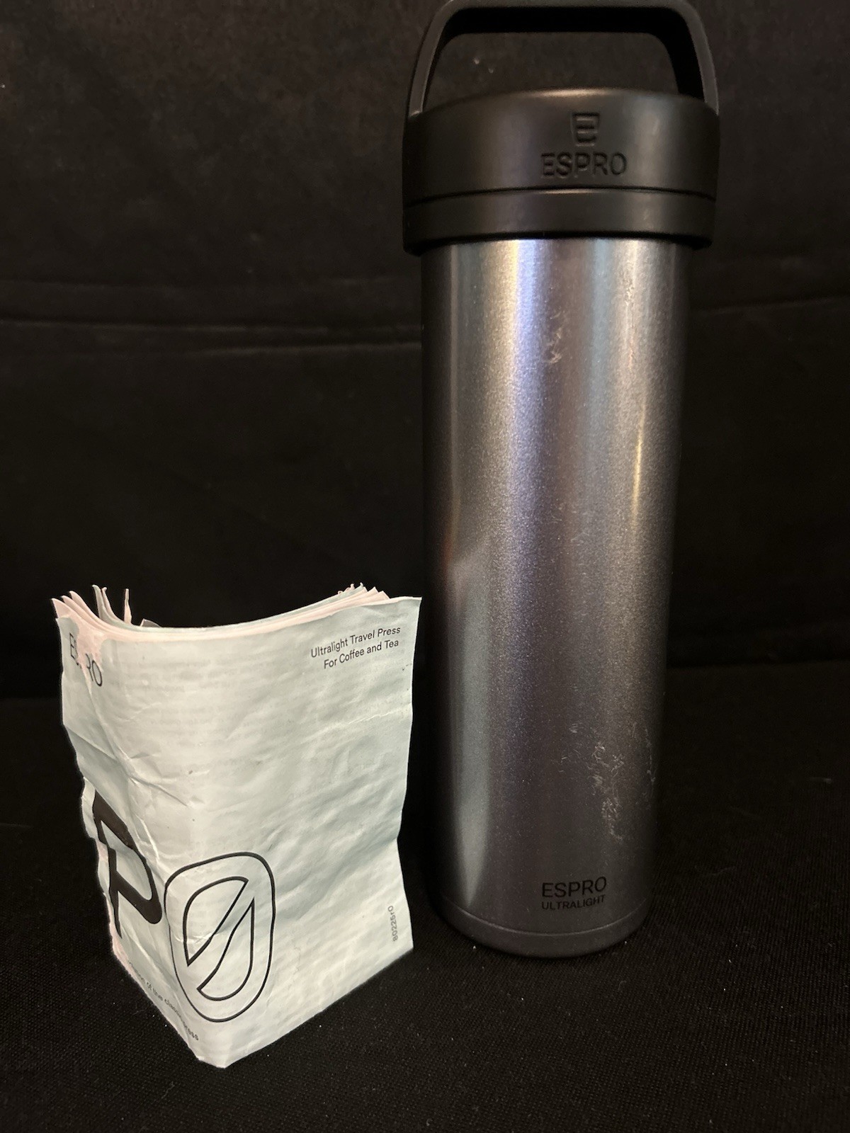 ESPRO ULTRALIGHT TRAVEL COFFEE/TEA FRENCH PRESS NEW W/O BOX SILVER