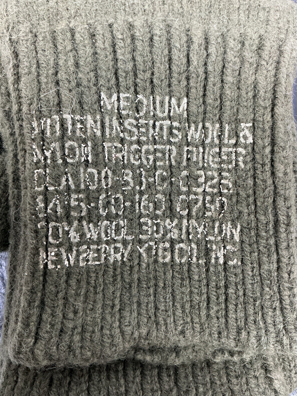 US Army Mitten Wool Liners Cold Weather Trigger Finger New
