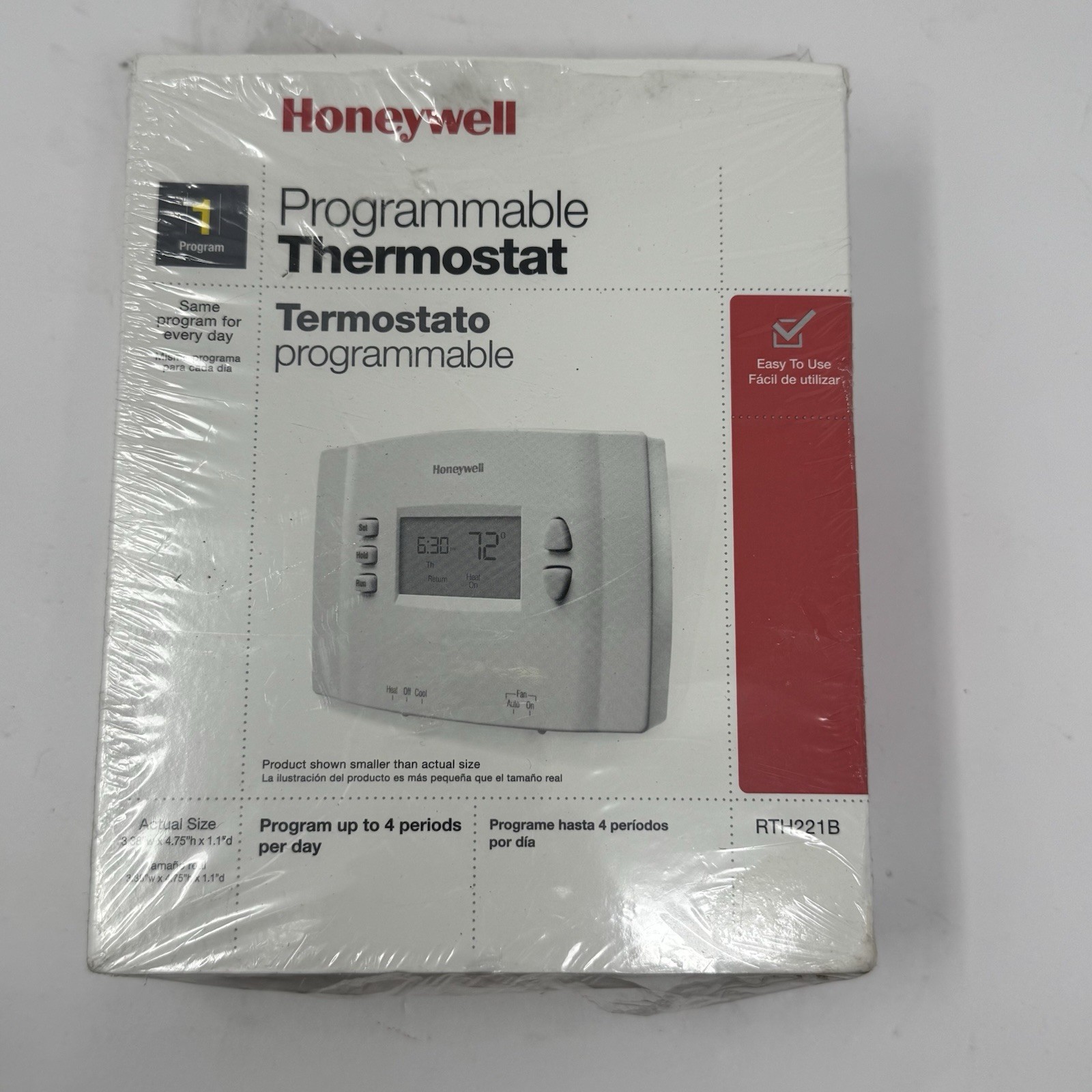 NEW Honeywell 1-Week Programmable Thermostat Boxed With Manual RTH221B