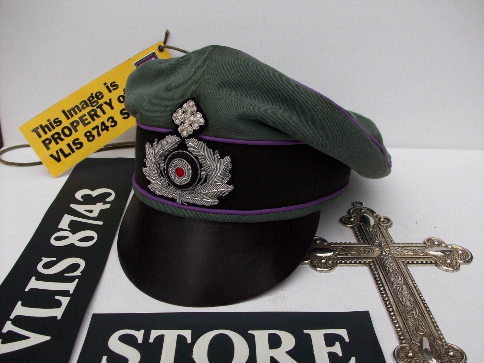 WW2 GERMAN ARMY "CHAPLAIN" FIELD CAP "CRUSHER" STYLE,(superb replica)