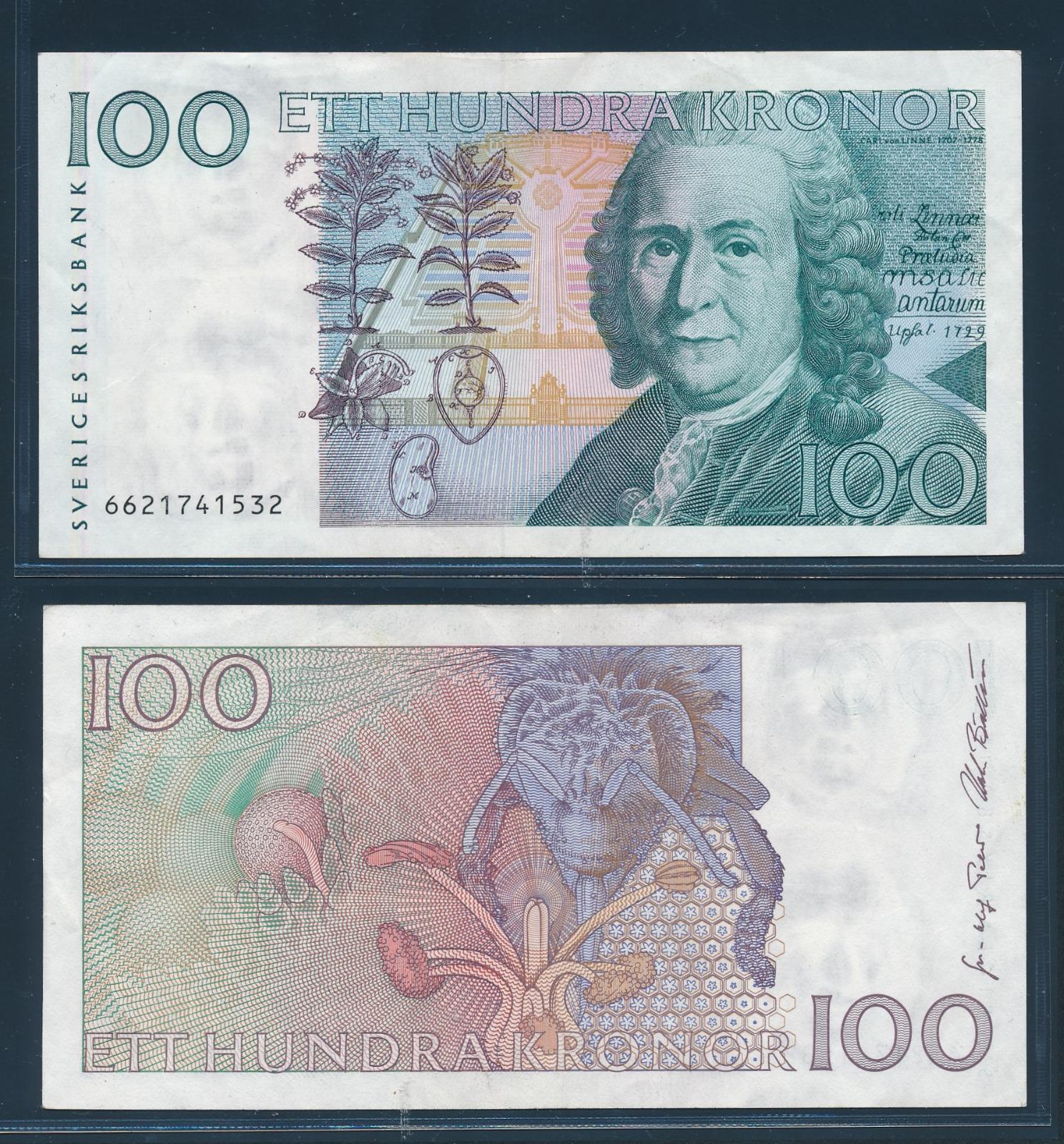 [77296] Sweden 1986 100 Kronor Bank Note NF P57a