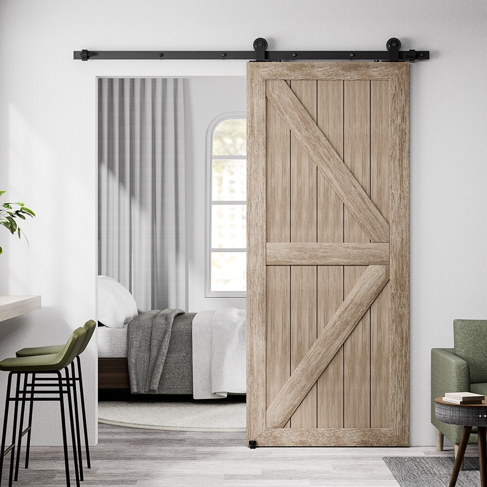 4FT-20FT Sliding Barn Door Hardware Track Single/Double Door &Adjustable Guide
