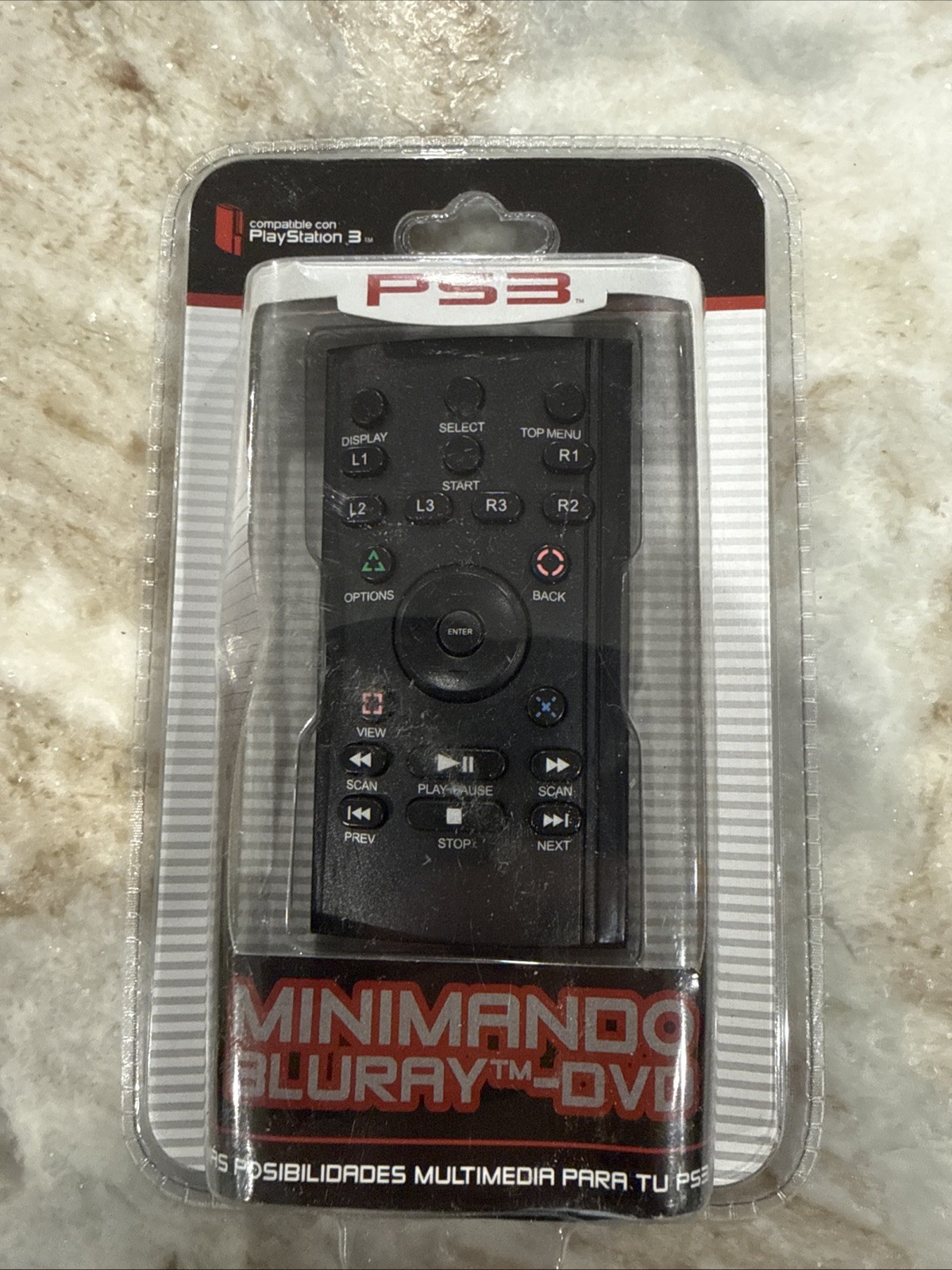 PLAY STATION 3 REMOTE  CONTROL MINIMANDO BLU-RAY TM -DVD  REMOTE NEW