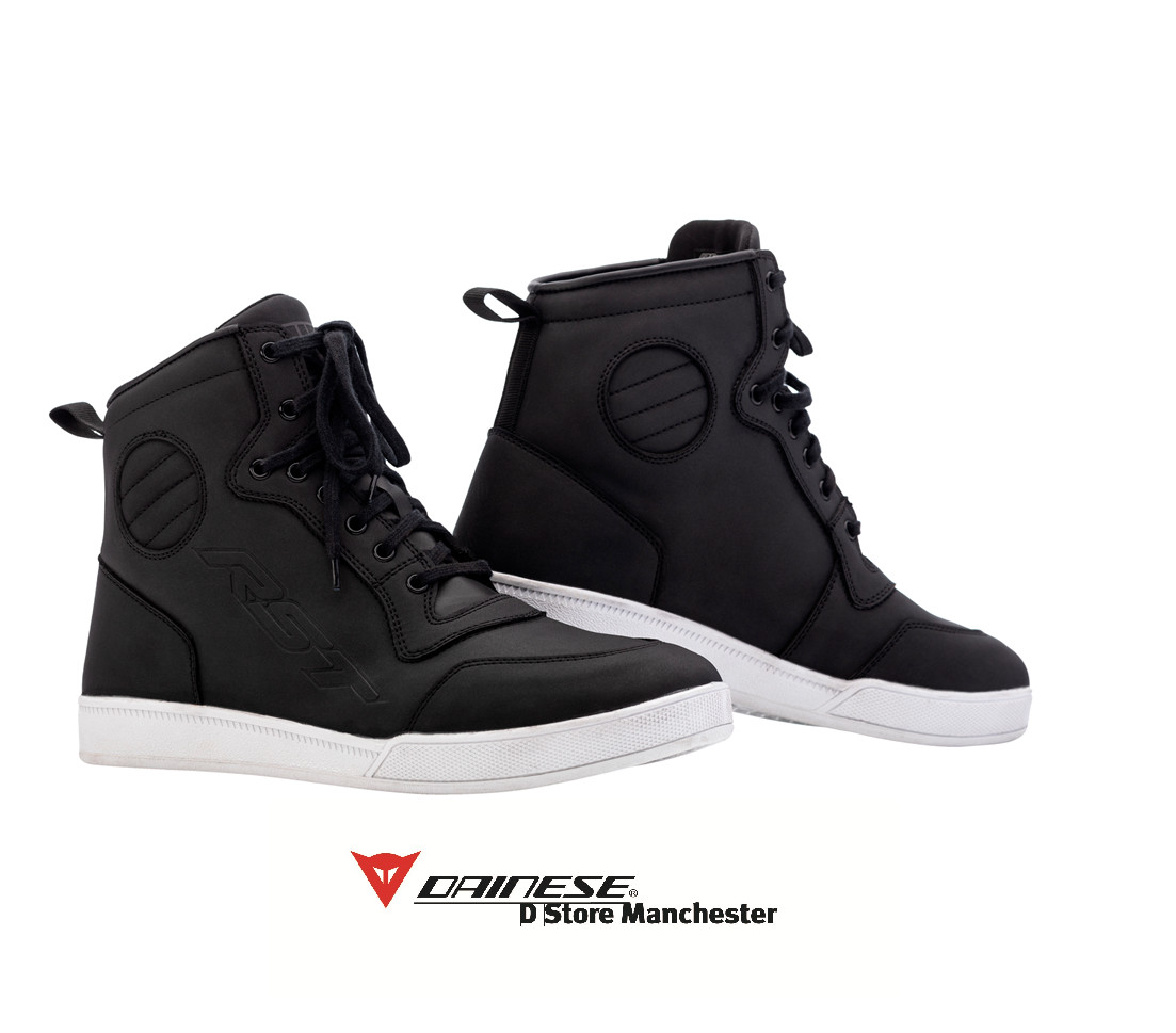 RST HiTop Moto Ladies Waterproof Sneaker Black  Urban City Lowride Motorcycle...