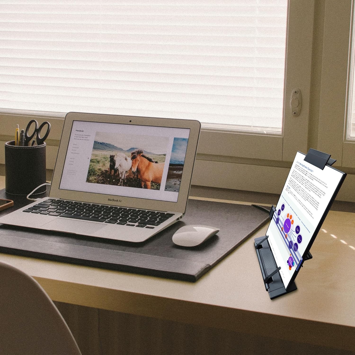 Desktop Document Holder, Black Paper Holder Stand for Desk, JZ9570,