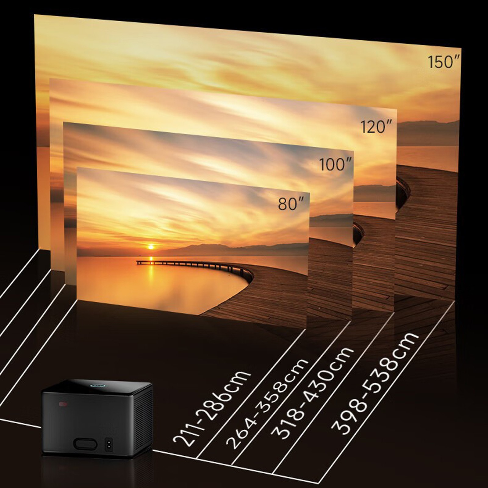 🚀4K Projector Smart Android Projector Smart Voice Dual Frequency HD Projector