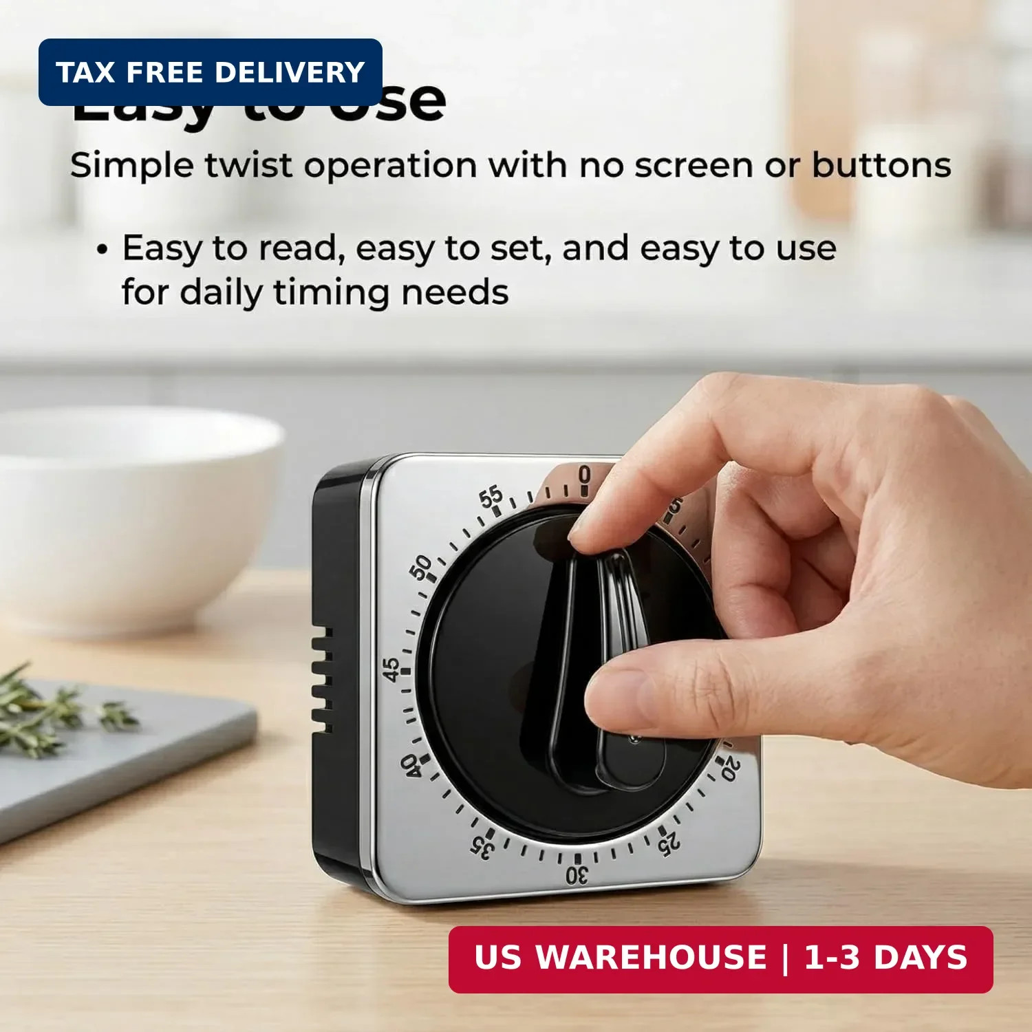 Kitchen Timers for Cooking, Mechanical Wind Up Timer with Loud Ring, Magn