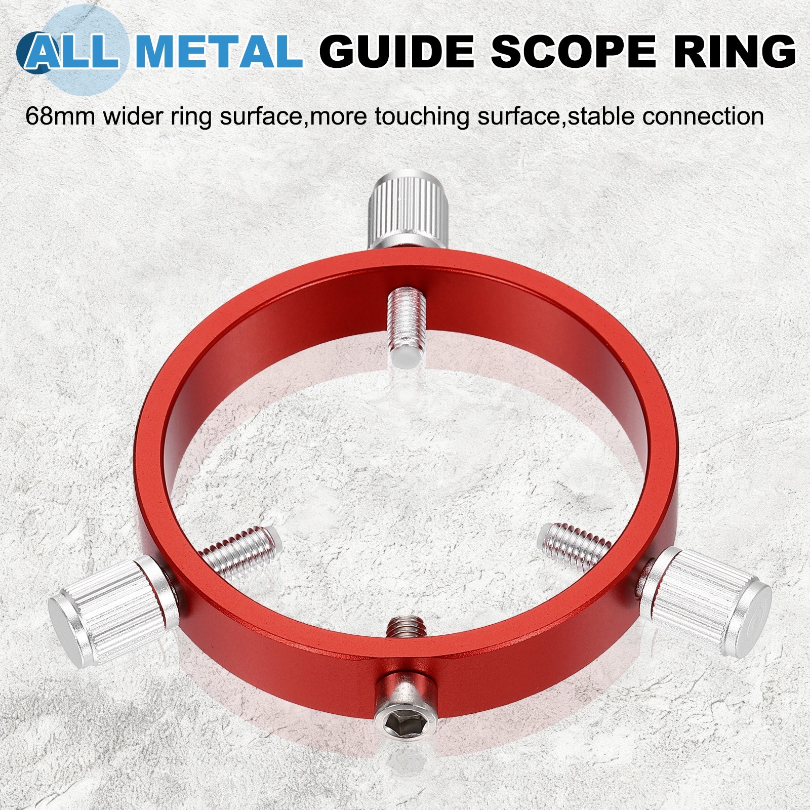 68mmD Adjustable Guiding Scope Rings, Metal Guide Scope Rings, Red