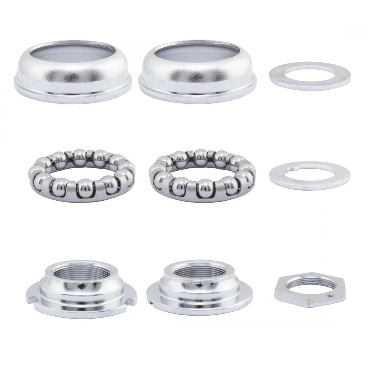 BIKE BICYCLE BOTTOM BRACKET SET FOR 1 PIECE CRANKS 28 tpi SILVER