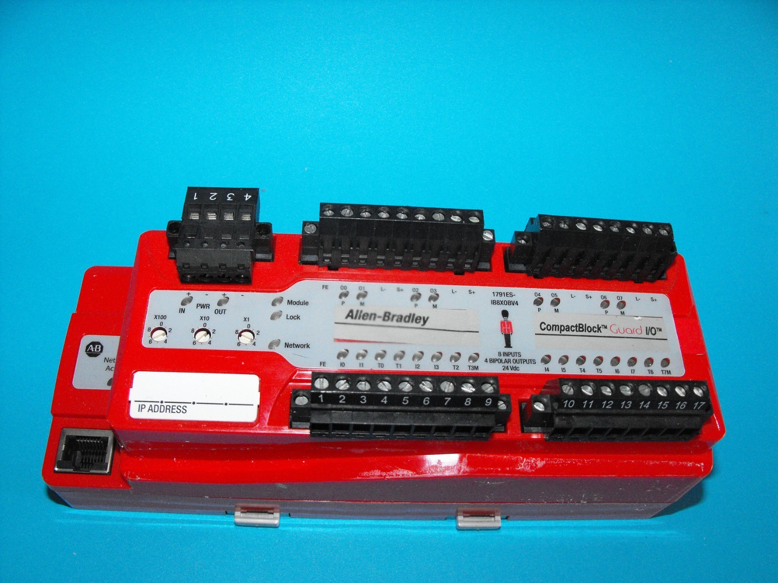 ALLEN BRADLEY 1791ES-1B8XOBV4 /A.GUARD I/O SAFETY MODULE.EtherNet/IP.USED