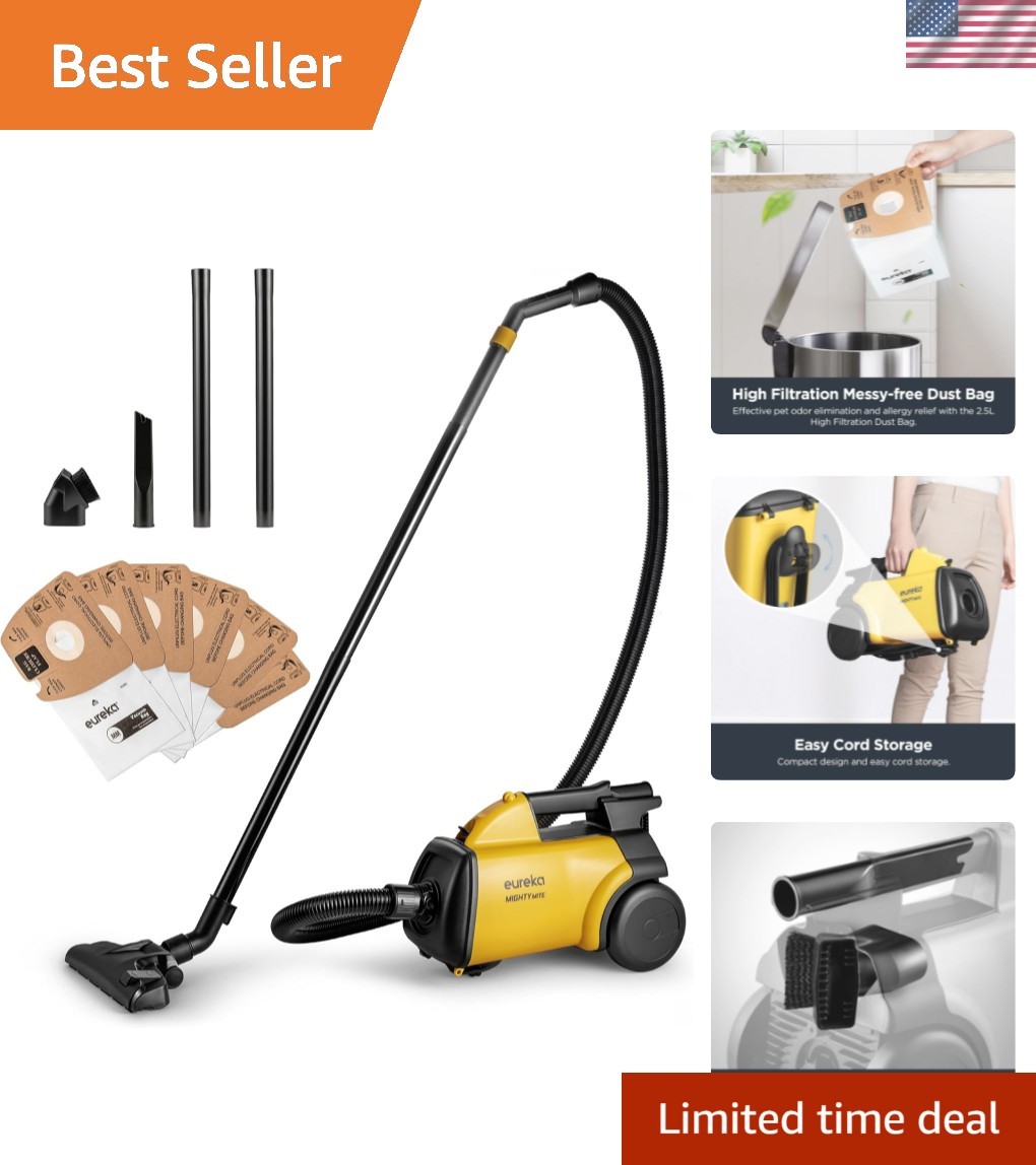 3670M Canister Cleaner, Lightweight Powerful Vacuum for Carpets and Hard floo...
