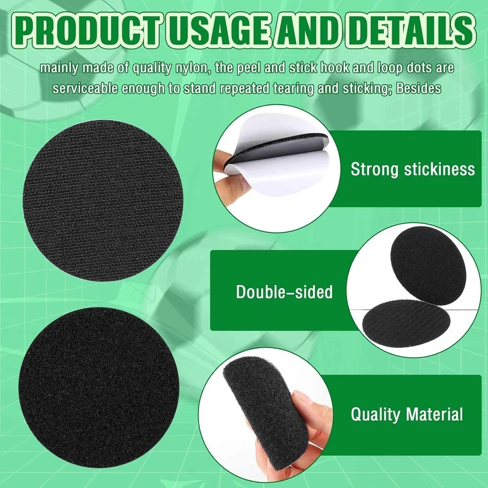 12 Pack 3 Inch Self Adhesive Hook and Loop Tape Dots Round Fasten Pad