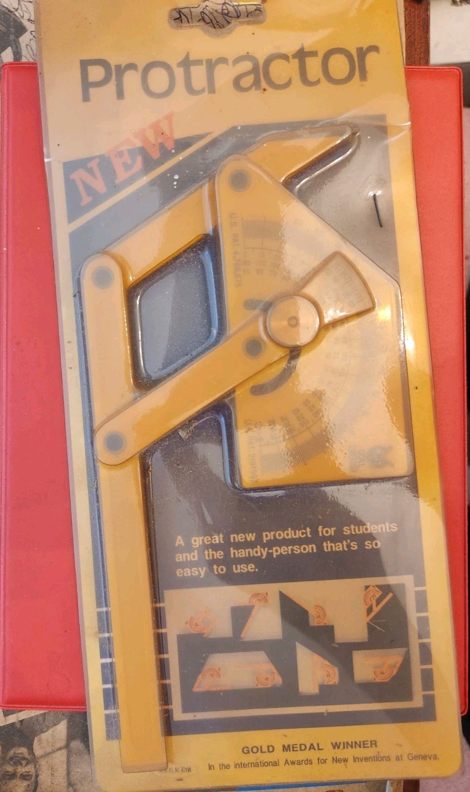 Vtg Protractor New UNOPENED Gold Medal Winner Award  New Inventions  Geneva New