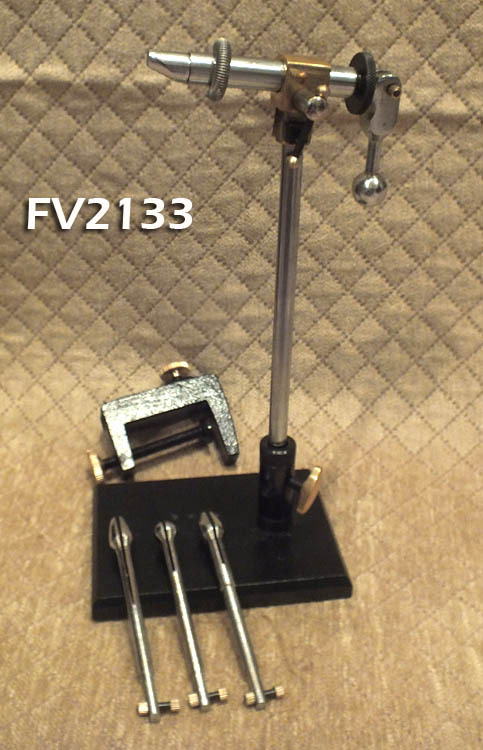 Supreme Chrome Rotating Fly Tying Vise Combo w/ Pedetal & Clamp Base - FV2133