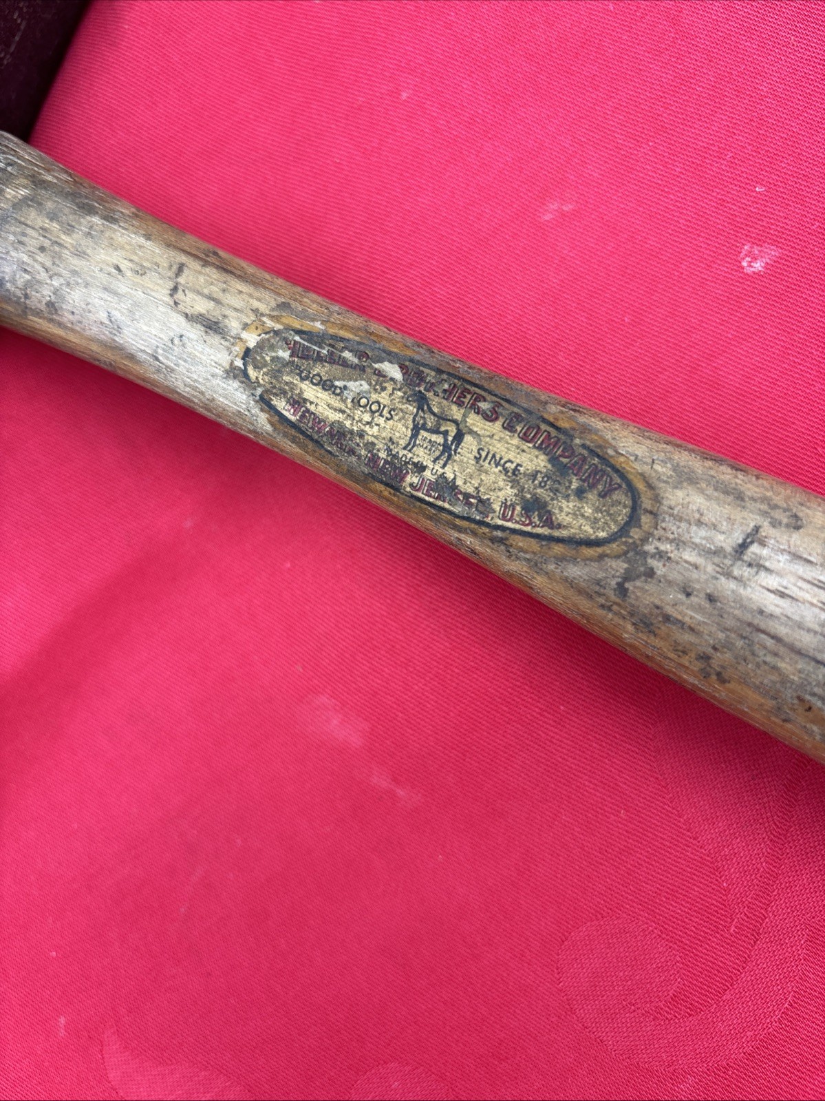 HELLER - 5/8" - BLACKSMITH TOP SWAGE HAMMER - ALL ORIGINAL WITH HANDLE -