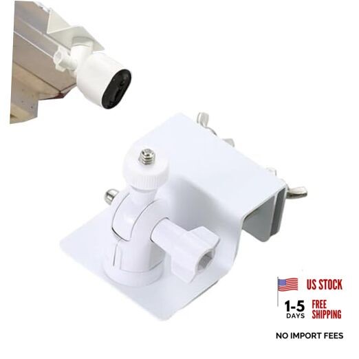 Universal Solar Panel Gutter Mount Compatible with Ring, Arlo, Eufy, White