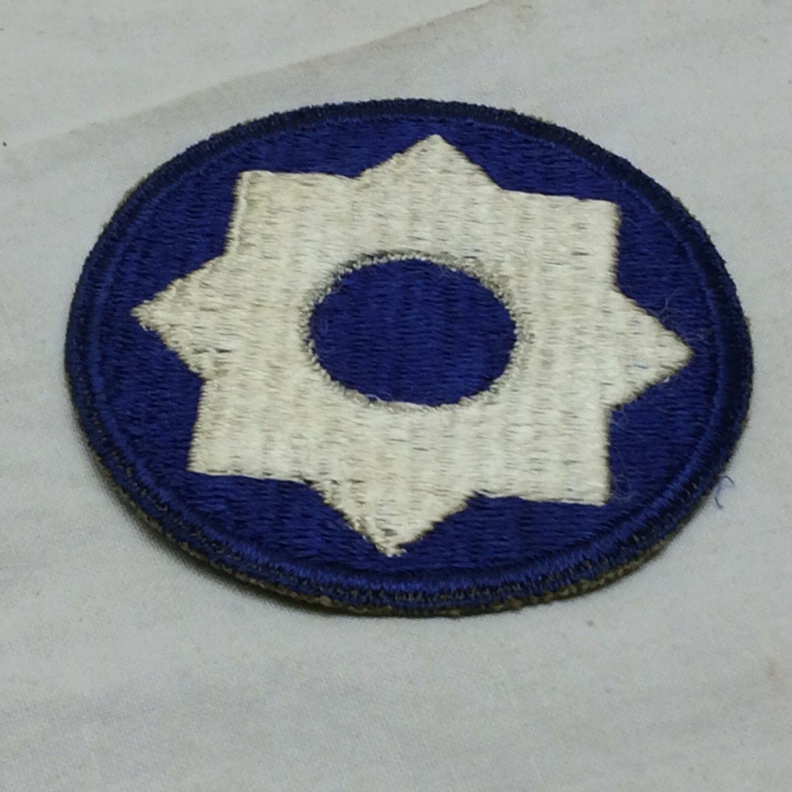 Military Patch Badge Army 8th Service Command Green Back Variant 8
