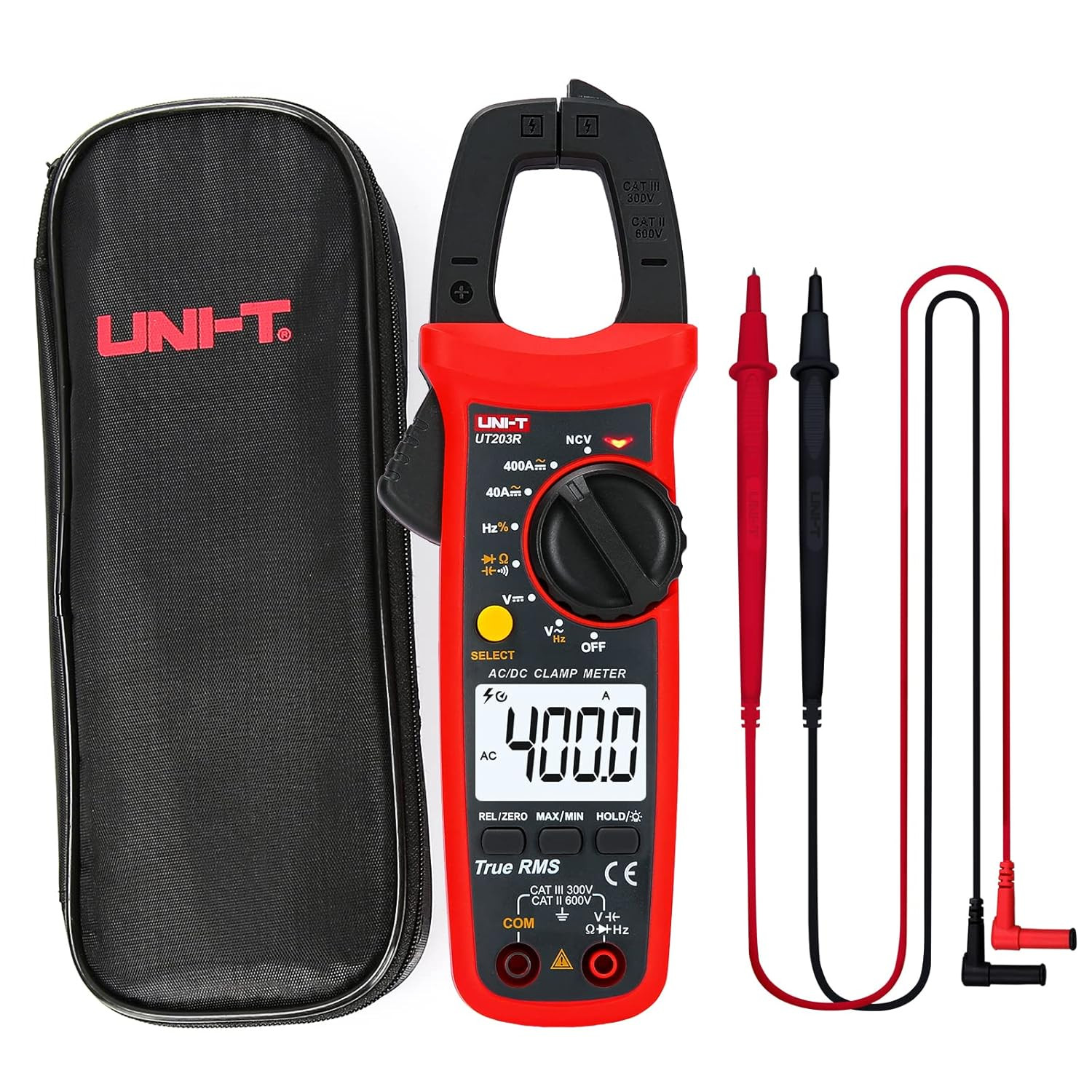 UT203R True RMS Clamp Meter - AC/DC Voltage, Current, Resistance & More