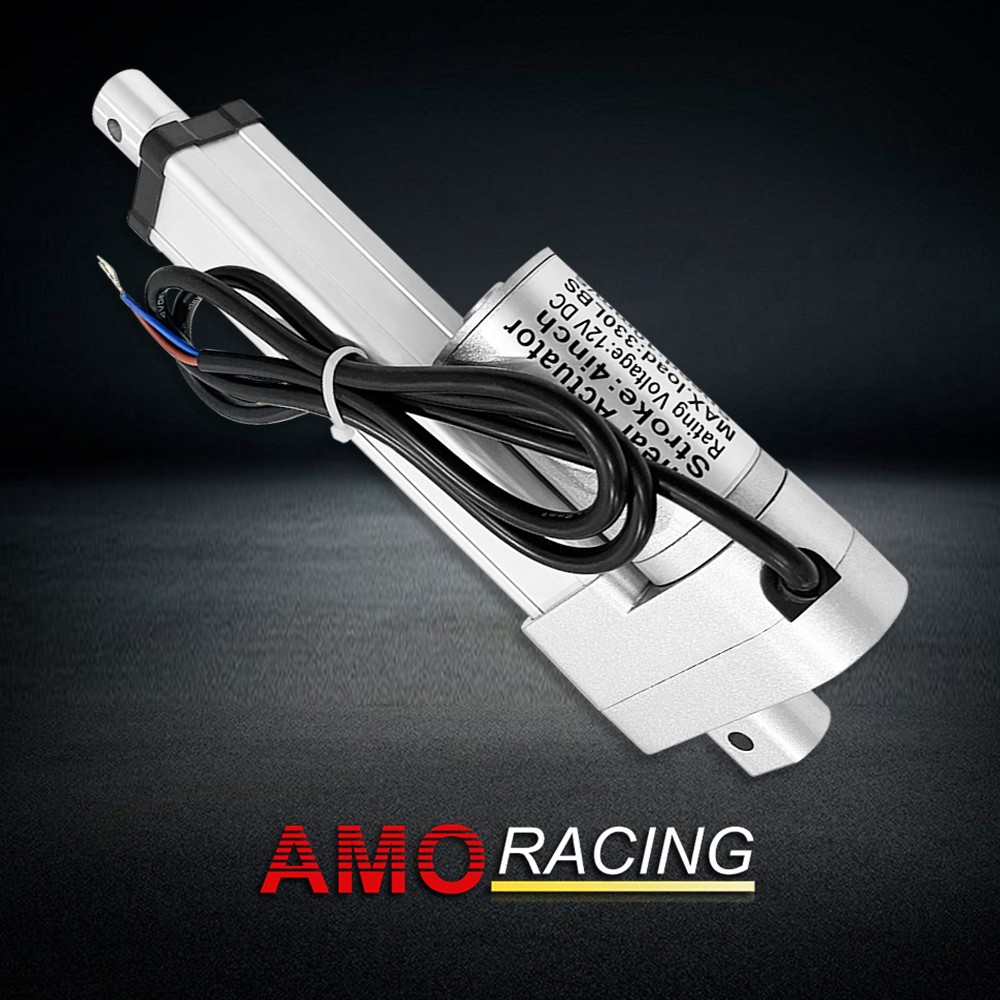 4" Stroke Silent Mode Linear Actuator 300LBS 1500N DC 12 Volt Heavy Duty Silver