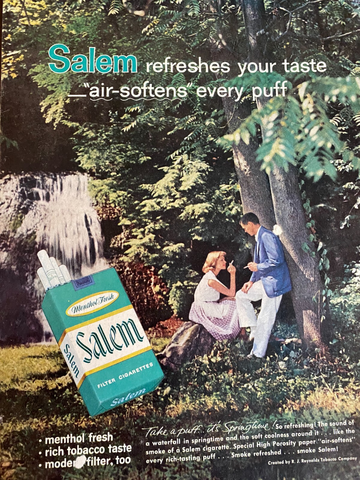 Salem Cigarettes, Full Page Vintage Print Ad