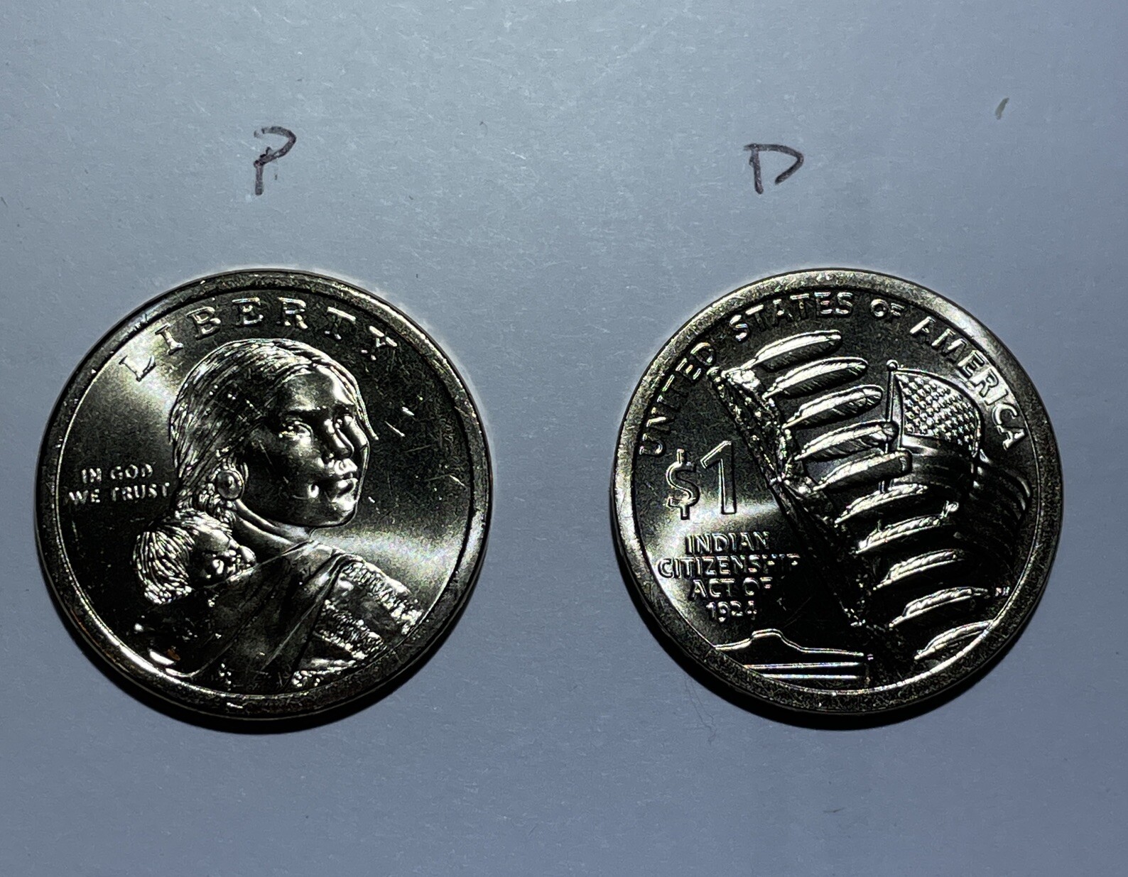 2024 P D American Indian US Sacagawea $1 Dollar-Mint Set of 2 Coins