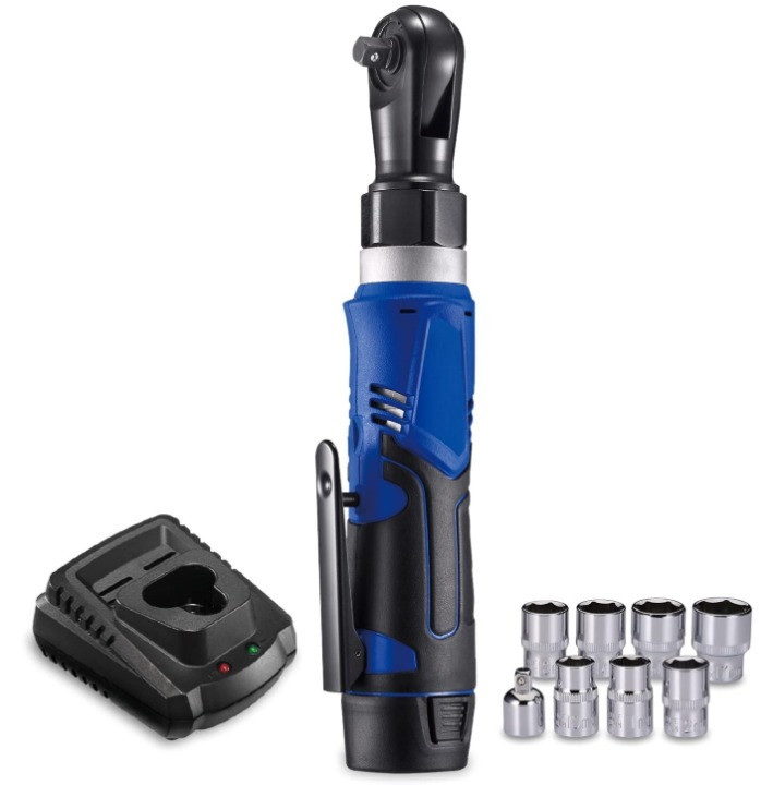 Llave de carraca eléctrica inalámbrica 12V 3/8” 45 ft-lb con batería de litio