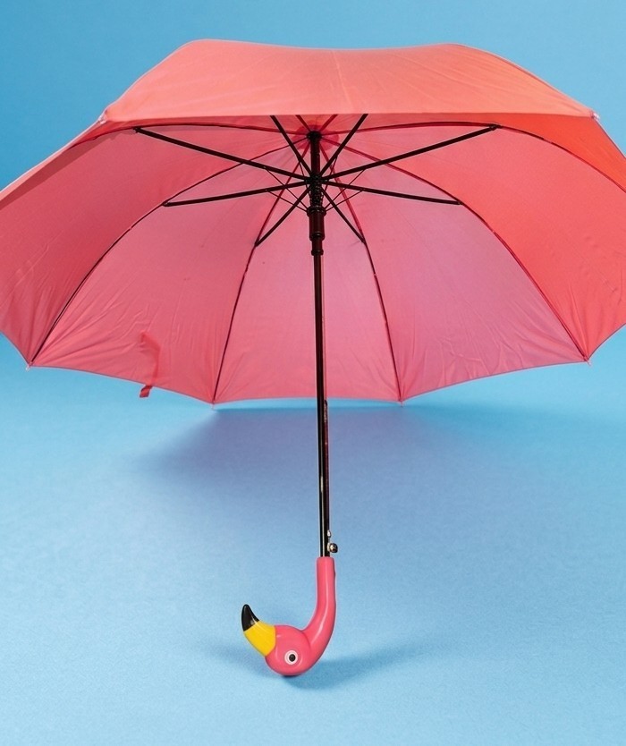 Pink Flamingo Self-Standing Umbrella 31 Inches with Ruffles New