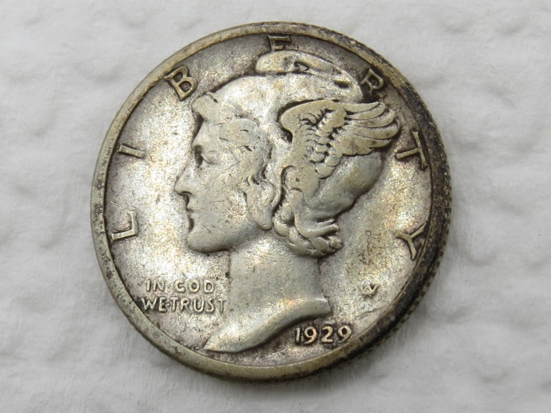 1929 S Mercury Dime - VF+ - 90% Silver 10 Cent US Coin - Better Date