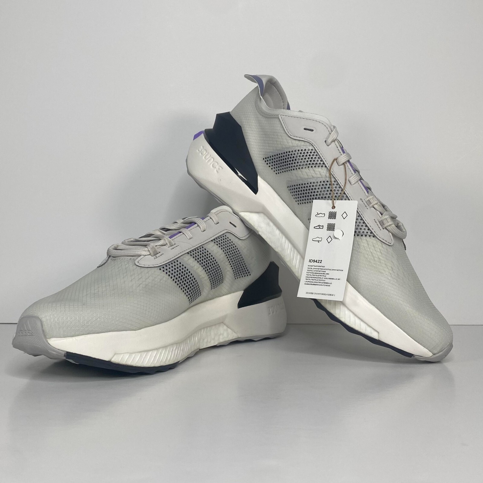 adidas Avryn Trainer Sneakers (ID9422) White/Grey/Lilac Purple Accent NEW