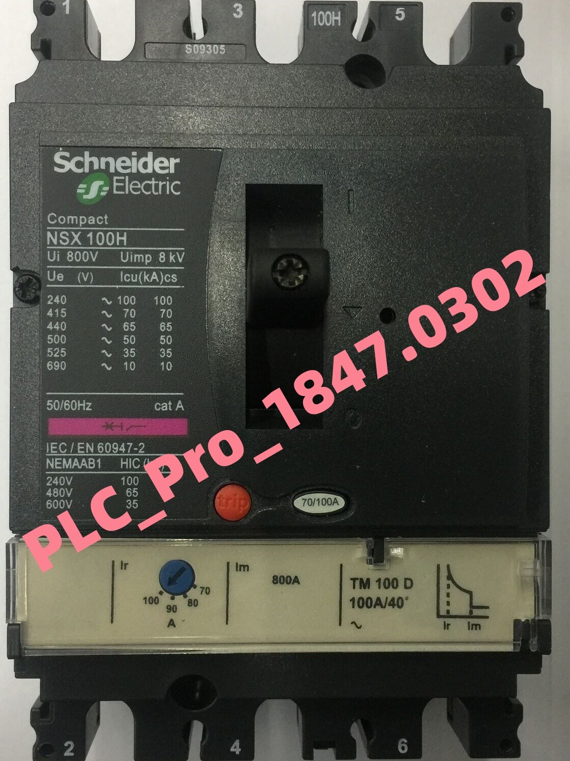 New Schneider LV429670 Molded Case Circuit Breakers type LV4 3P, 3PH, 100A, 690V
