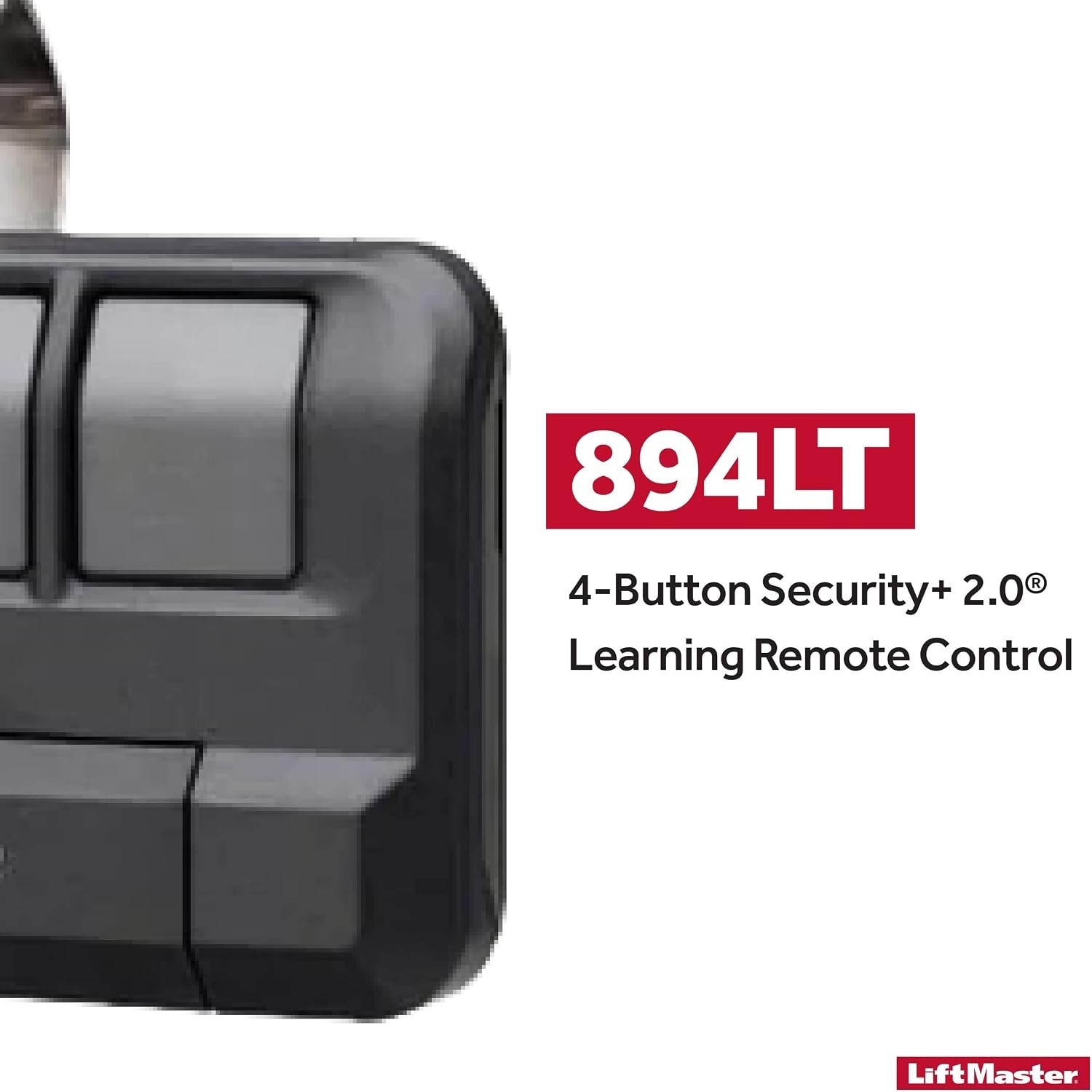 MyQ-Compatible 4-Button Garage Door Remote with Visor Clip - Security+ System