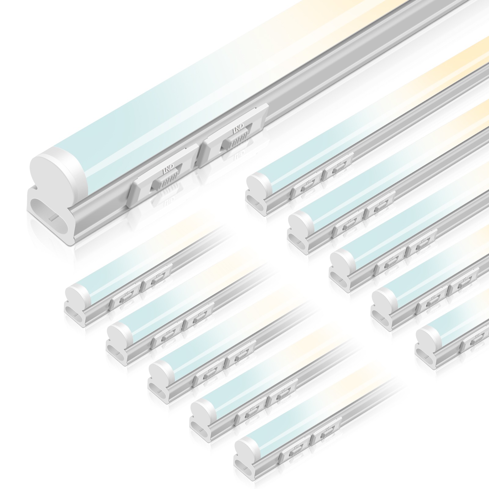 10 Pack 4FT LED Shop Light T5 3WT Linkable 3CCT Ceiling Under Light Tube Fixture