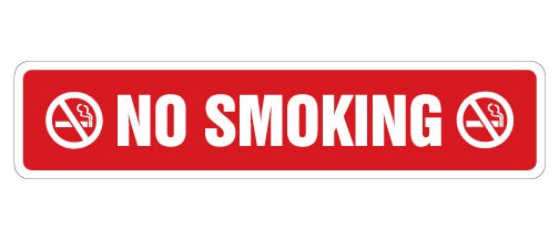 NO SMOKING Street Sign SMOKING Decal Decals red symbol