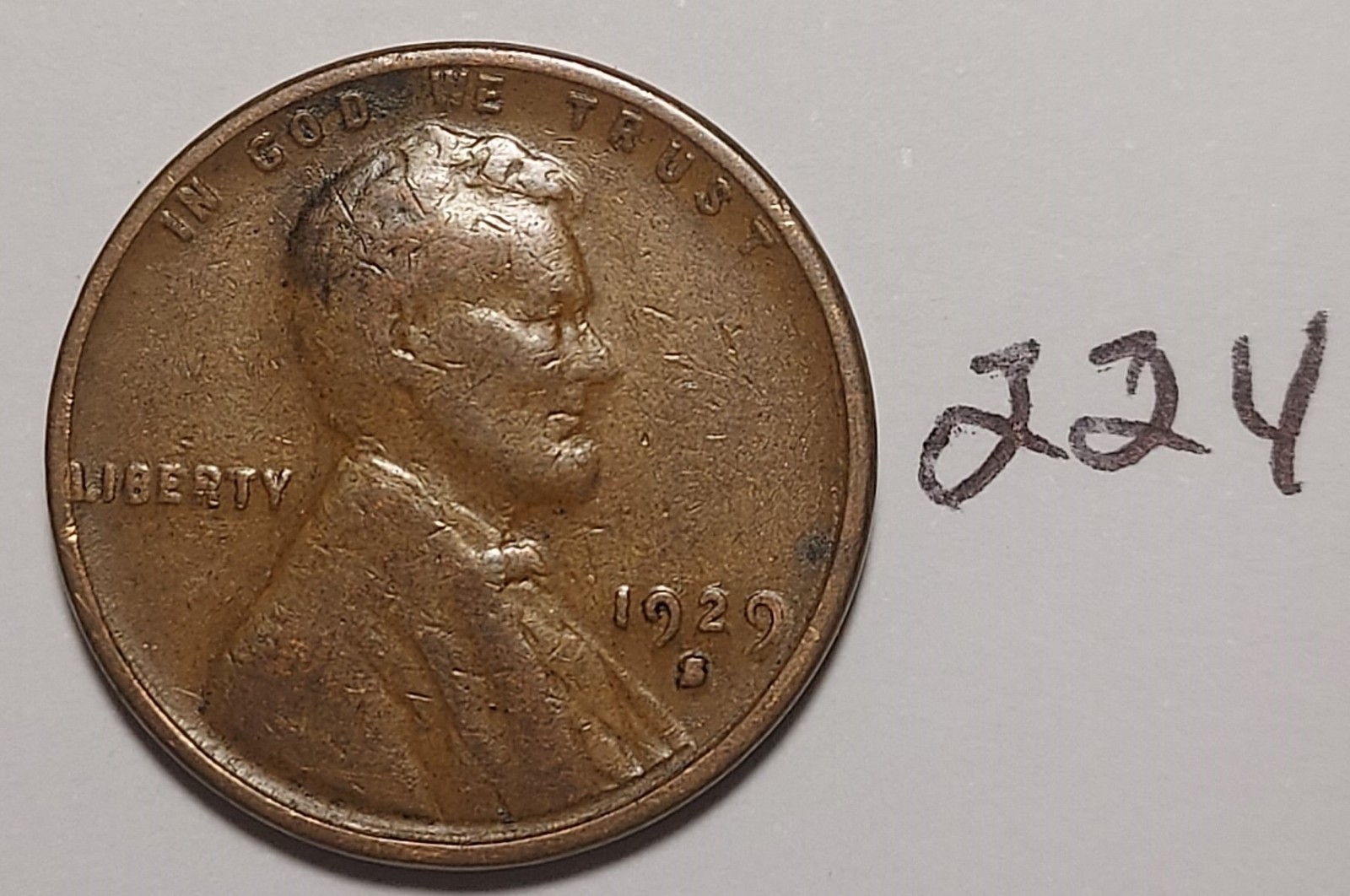 1929-S Lincoln Wheat Cent  FINE #224