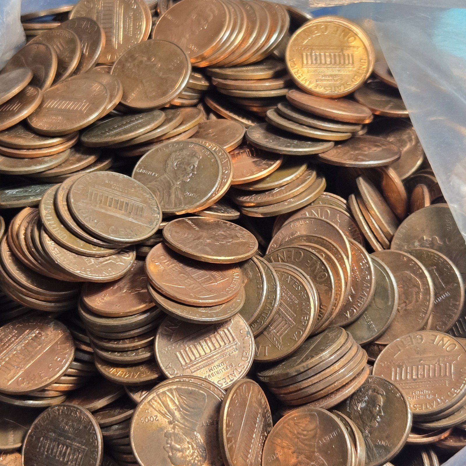 Bulk Cents 2000 D - 2008 D Circulated Price per Penny Roll 50 Coins