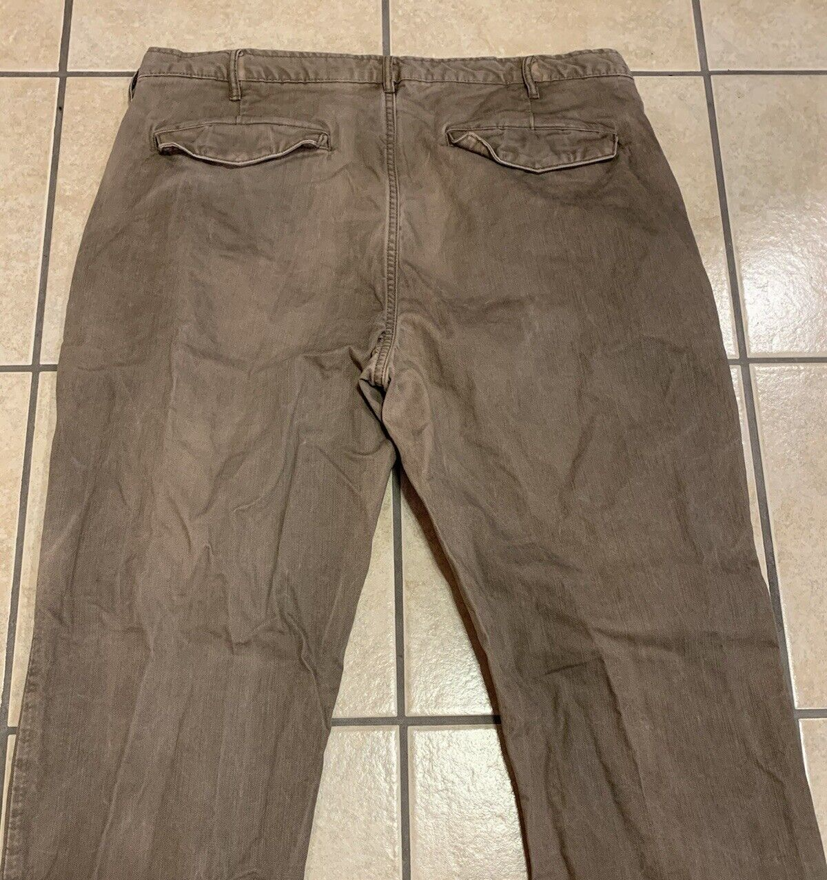 Men's 36x30 GAP 1969 Brown Slim Fit Straight Leg Trouser Pant 100% Cotton 851151
