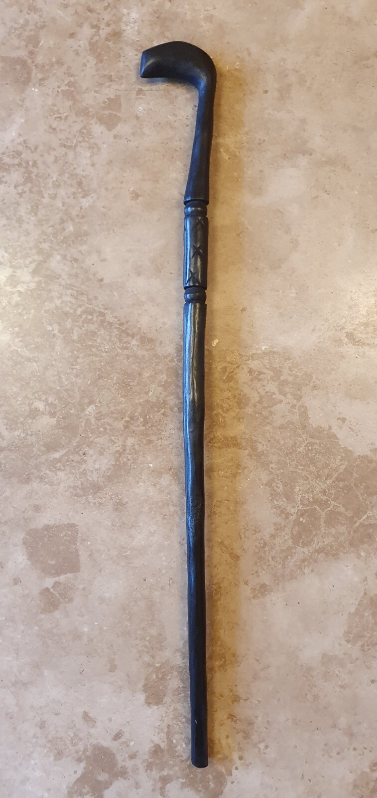 Antique Wooden Ebony Walking Stick Cane